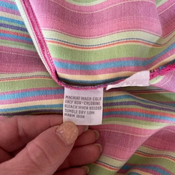 FOXCROFT multicolor striped wrinkle free shirt blouse top tunic classic size 6 - Picture 5 of 7